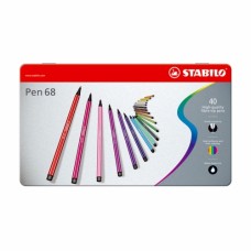 Stabilo 150/6840/6 Metaletui med 40 Fiberpenne i assorterede farver