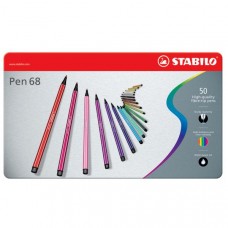 Stabilo 150/6850/6 Metaletui med 50 Fiberpenne i assorterede farver