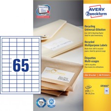 Avery LR3666 Adressetiketter små kuvert, 38 x 21,2 mm, 65 st x100 ark.