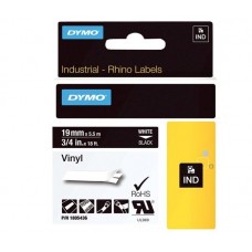 DYMO Rhino 1805436 Vinyl tape 19mm x 5,5m hvid på sort
