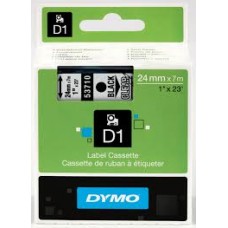 DYMO 53710 D1 Tape 24mm x 7m sort på klar/transparent, S0720920